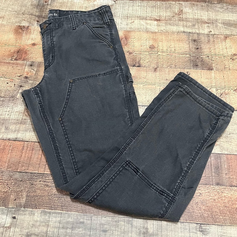Carhartt | Women's Gray Double Knee Slim Fit Carpenter Pants Jeans Sz 12